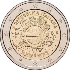 Italy 2 euro 2012 "10 years of