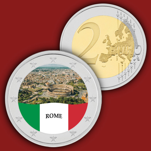 Italy rome euro coloured - ,